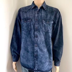 BLUE DENIM LONG SKEEVE SHIRT